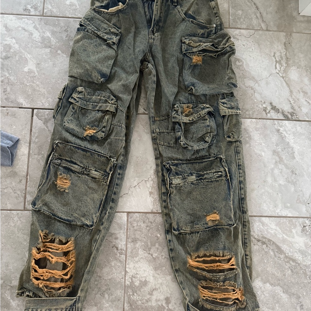 Distressed Fashion nova Cargo Pants for women